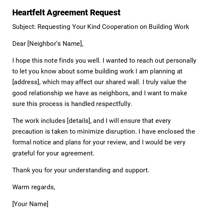 Heartfelt Agreement Request Heartfelt Agreement Request
