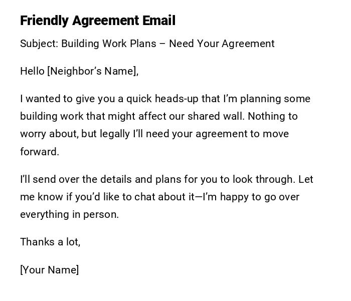 Friendly Agreement Email Friendly Agreement Email
