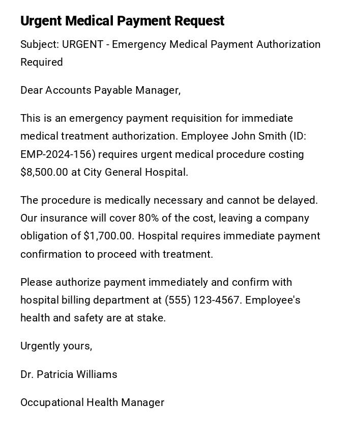 Urgent Medical Payment Request