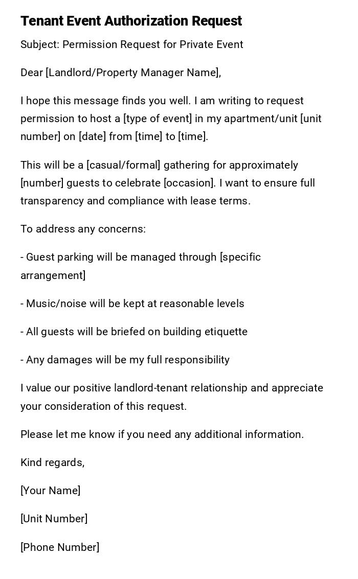 Tenant Event Authorization Request