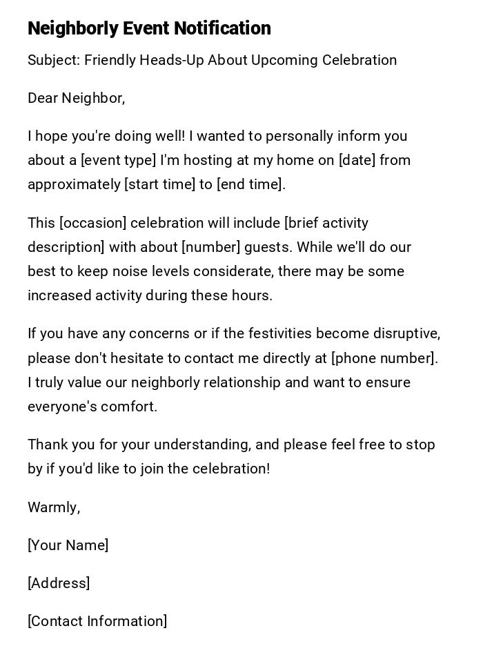 Neighborly Event Notification