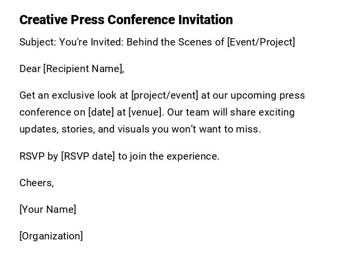 Creative Press Conference Invitation Creative Press Conference Invitation