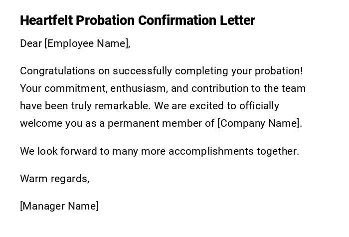 Heartfelt Probation Confirmation Letter Heartfelt Probation Confirmation Letter