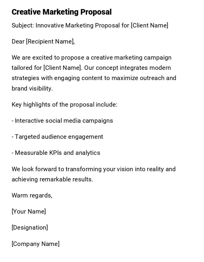 Creative Marketing Proposal