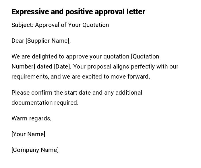Expressive and positive approval letter Expressive and positive approval letter