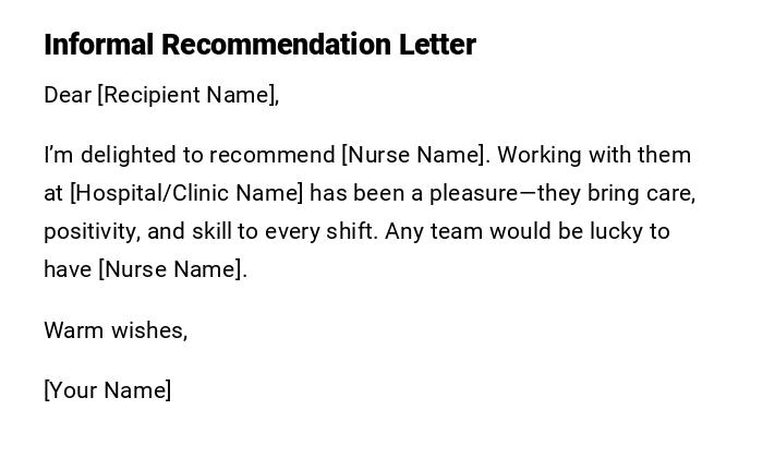 Informal Recommendation Letter