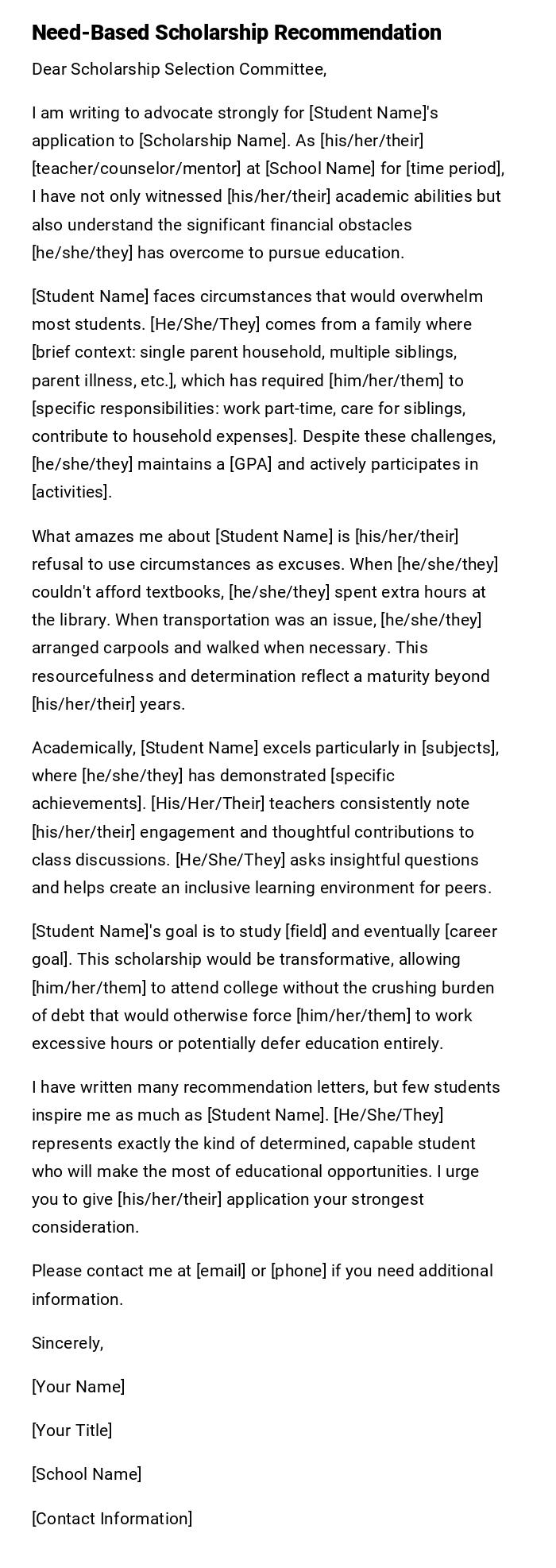 Need-Based Scholarship Recommendation