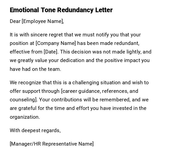 Emotional Tone Redundancy Letter Emotional Tone Redundancy Letter