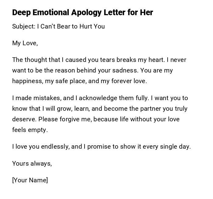 Deep Emotional Apology Letter for Her Deep Emotional Apology Letter for Her