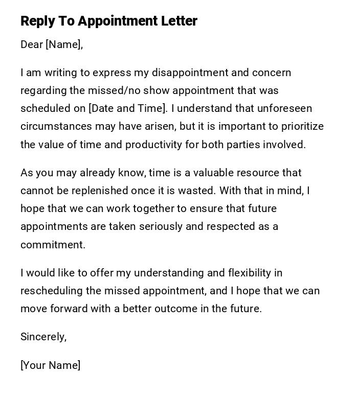 Reply To Appointment Letter Reply To Appointment Letter