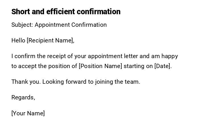 Short and efficient confirmation Short and efficient confirmation