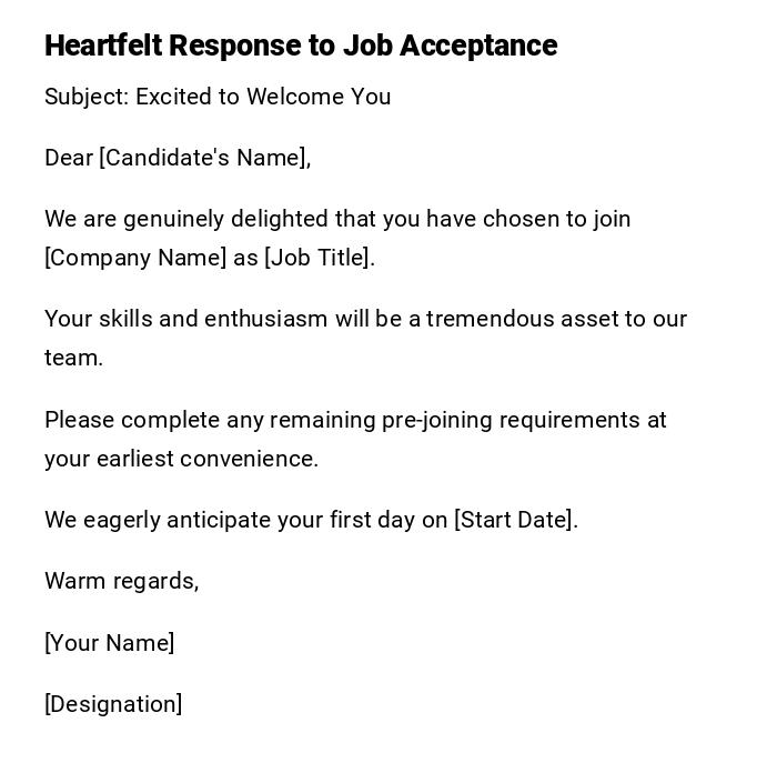 Heartfelt Response to Job Acceptance