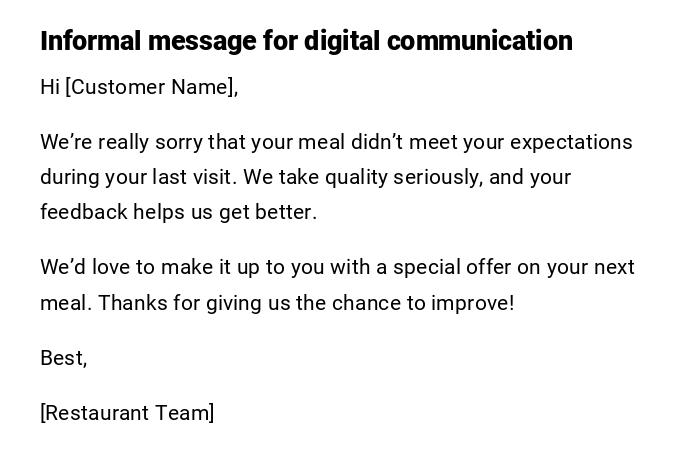 Informal message for digital communication Informal message for digital communication