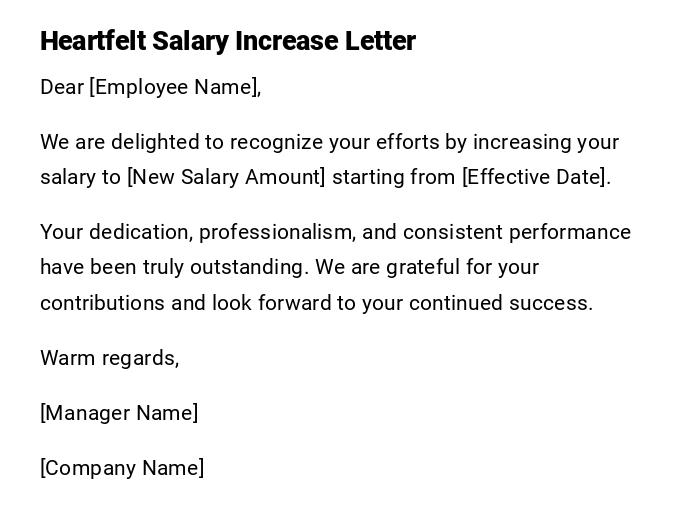Heartfelt Salary Increase Letter Heartfelt Salary Increase Letter