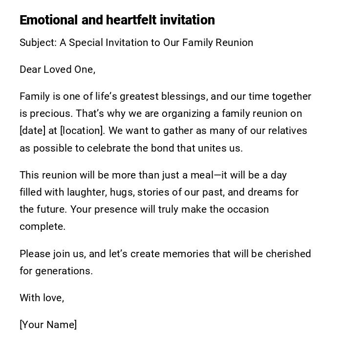 Emotional and heartfelt invitation Emotional and heartfelt invitation
