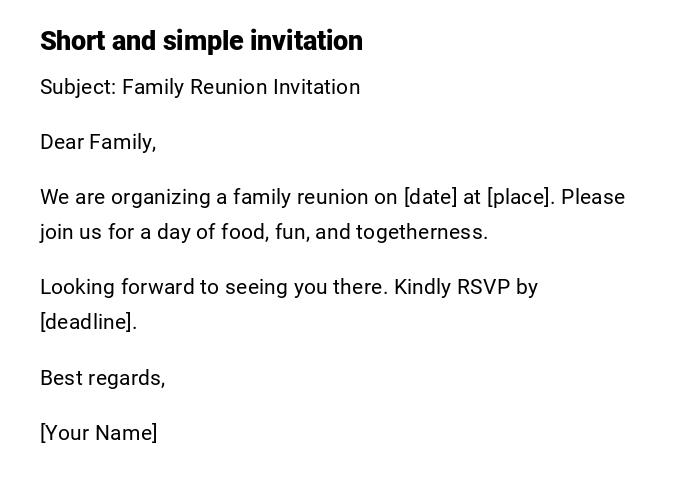Short and simple invitation Short and simple invitation
