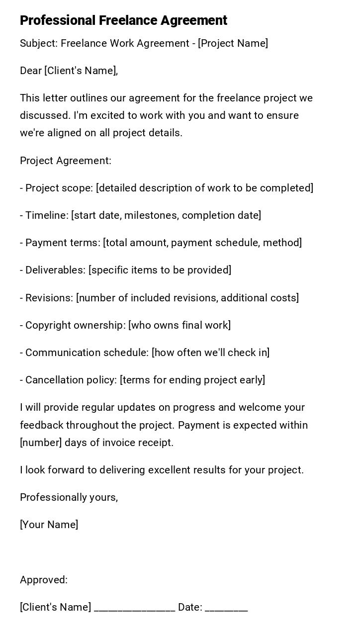 Professional Freelance Agreement Professional Freelance Agreement