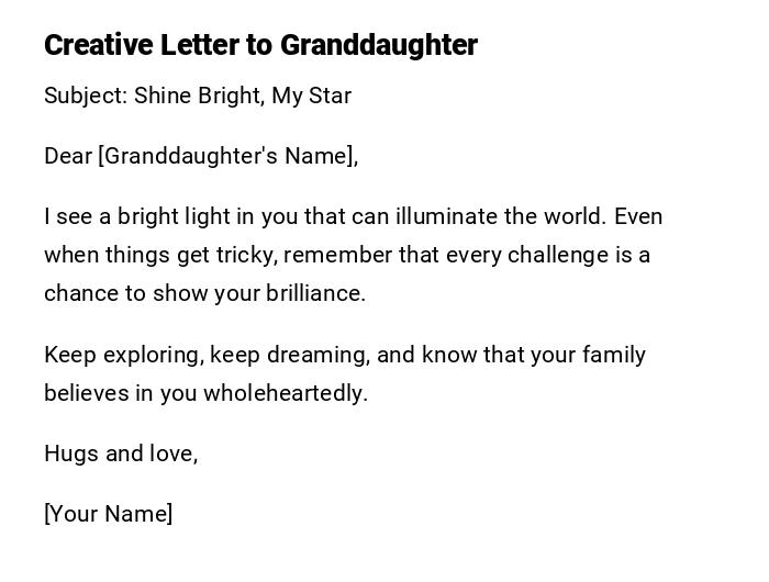 Creative Letter to Granddaughter