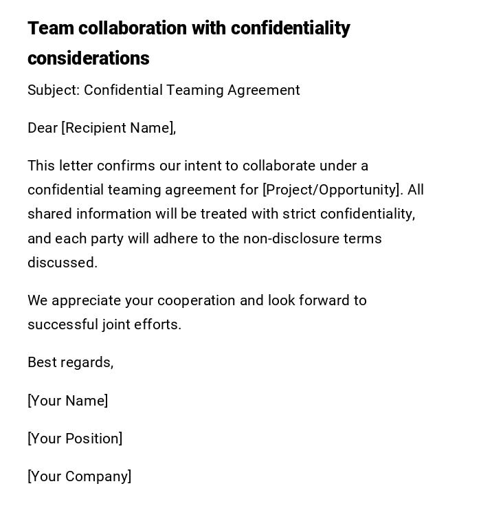 Team collaboration with confidentiality considerations