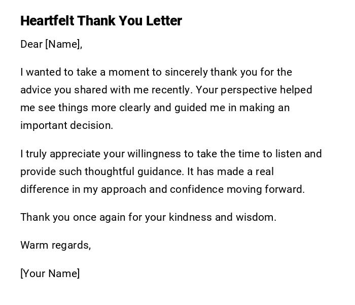 Heartfelt Thank You Letter Heartfelt Thank You Letter