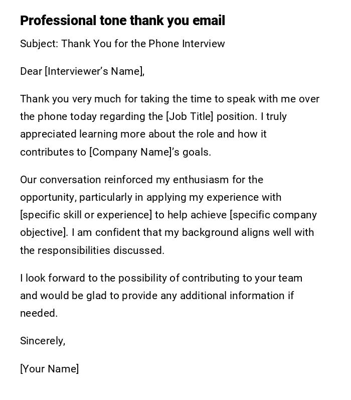 Professional tone thank you email Professional tone thank you email