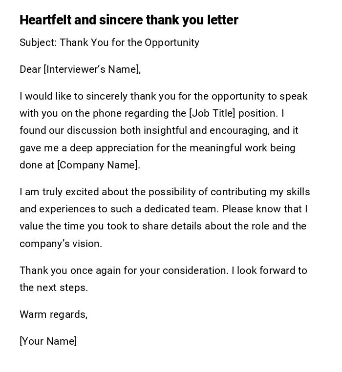 Heartfelt and sincere thank you letter Heartfelt and sincere thank you letter