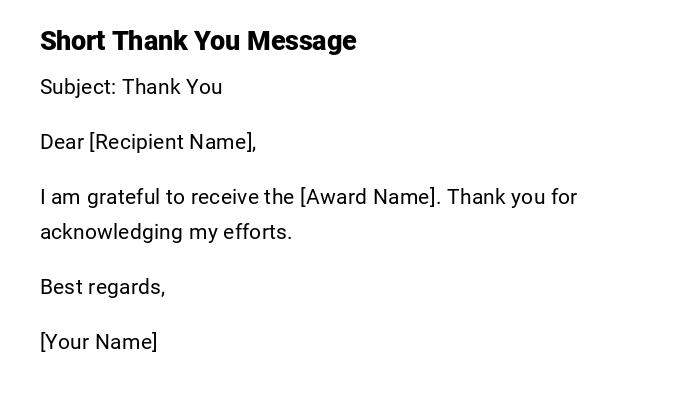 Short Thank You Message