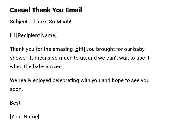 Casual Thank You Email Casual Thank You Email
