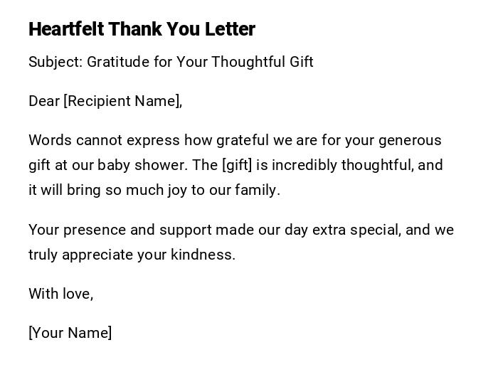 Heartfelt Thank You Letter Heartfelt Thank You Letter