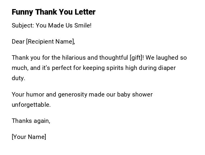 Funny Thank You Letter Funny Thank You Letter