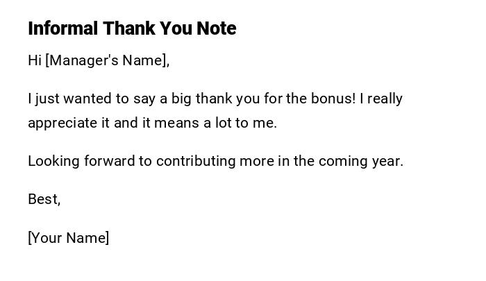 Informal Thank You Note Informal Thank You Note