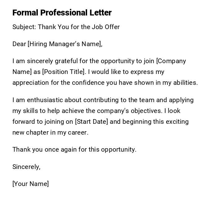 Formal Professional Letter Formal Professional Letter