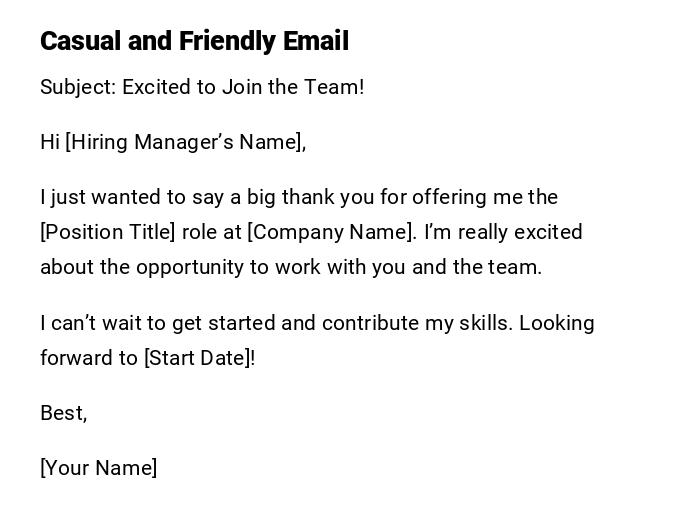 Casual and Friendly Email Casual and Friendly Email